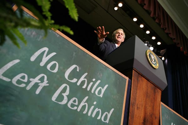 January 8, 2009 - President George W. Bush speaks about the No Child Left Behind act. (Credit Image: © Kevin Lamarque/Reuters via ZUMA Press)
