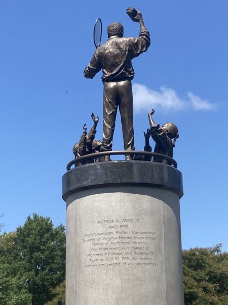 The black tennis player Arthur Ashe still inspires black children.