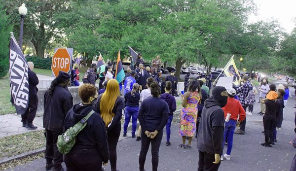 The New Black Panther Party protesting outside the courthouse on November 22, 2021